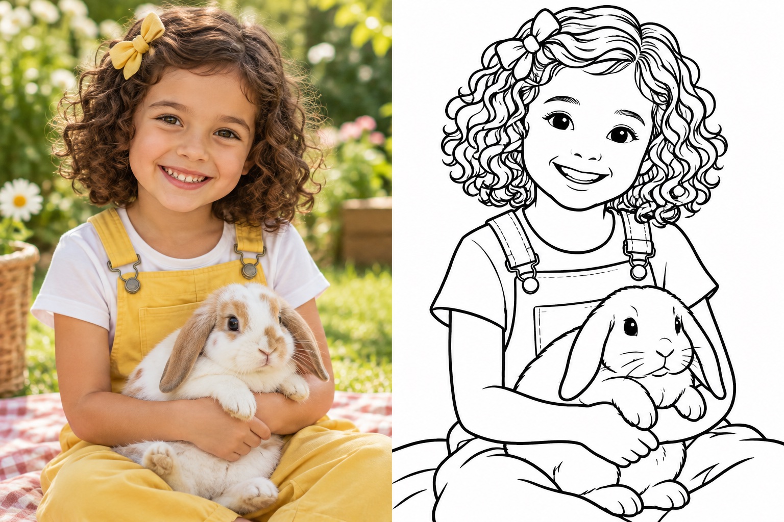 A coloring page starring your child