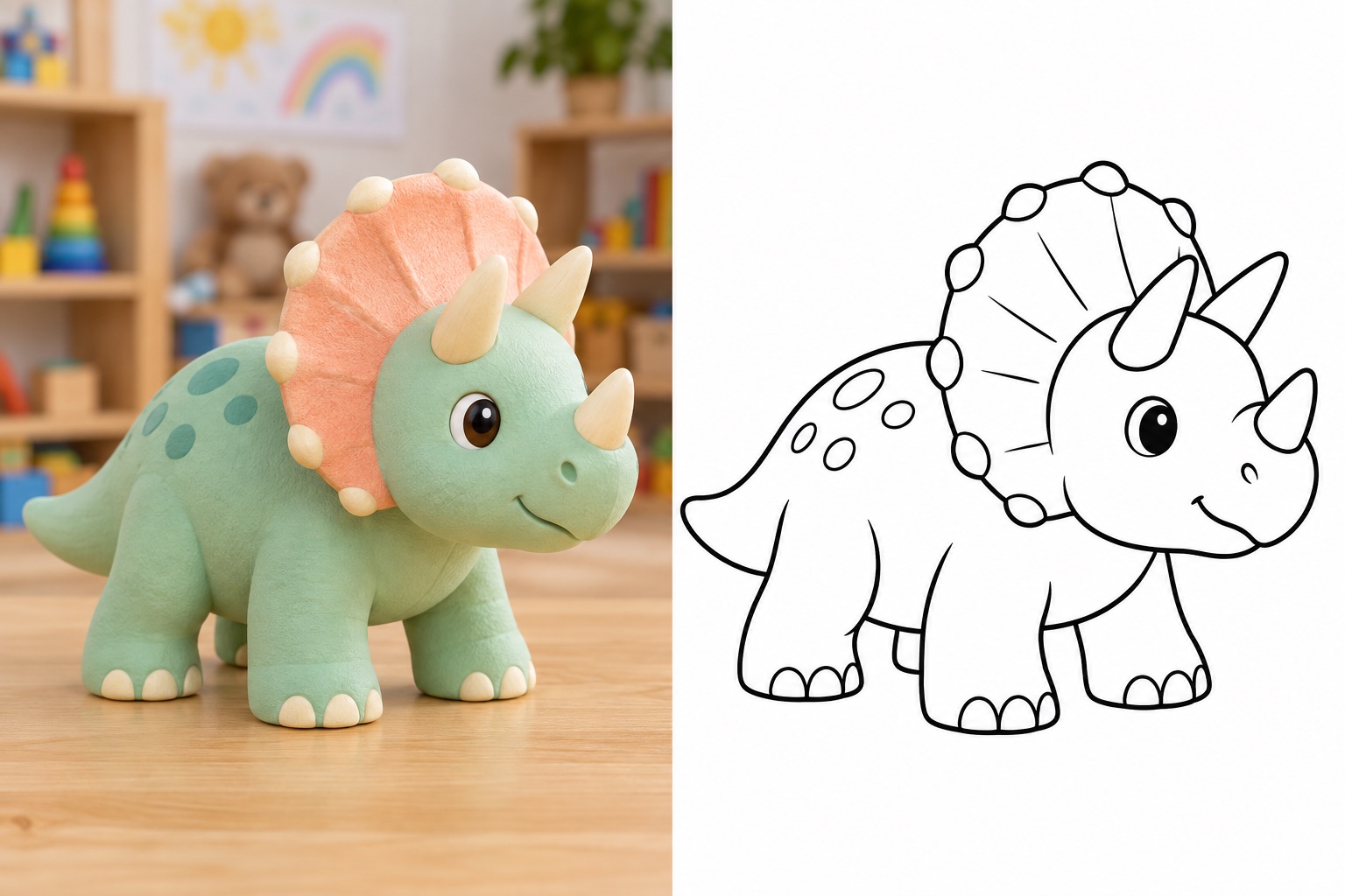 A favorite toy in simple lines